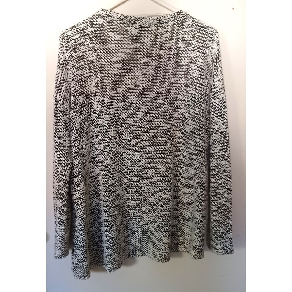 Style & Co Women's Knit Top XL Black White Crochet Lace Yoke Stud Detail Momcore - Picture 3 of 8